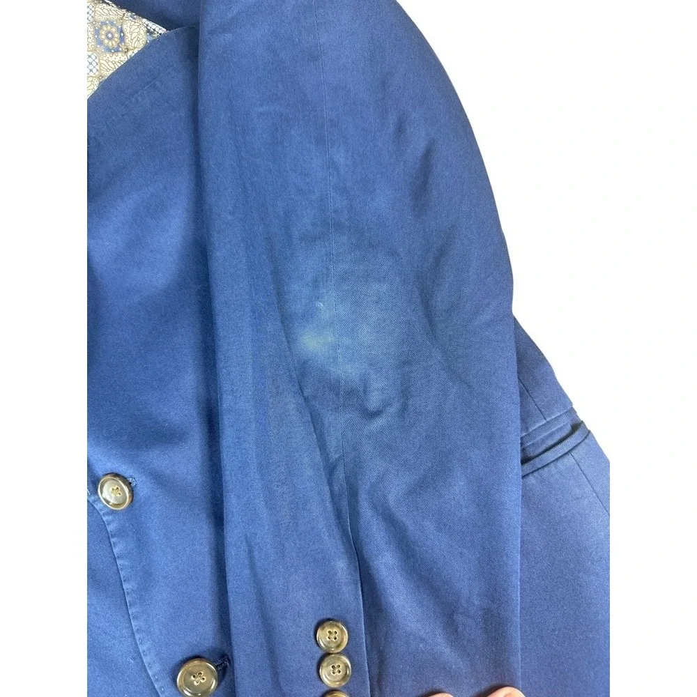 J Crew Ludlow Blazer Mens 40R Blue Italian Cotton Sport Coat LARUSMANI‎ Fabric